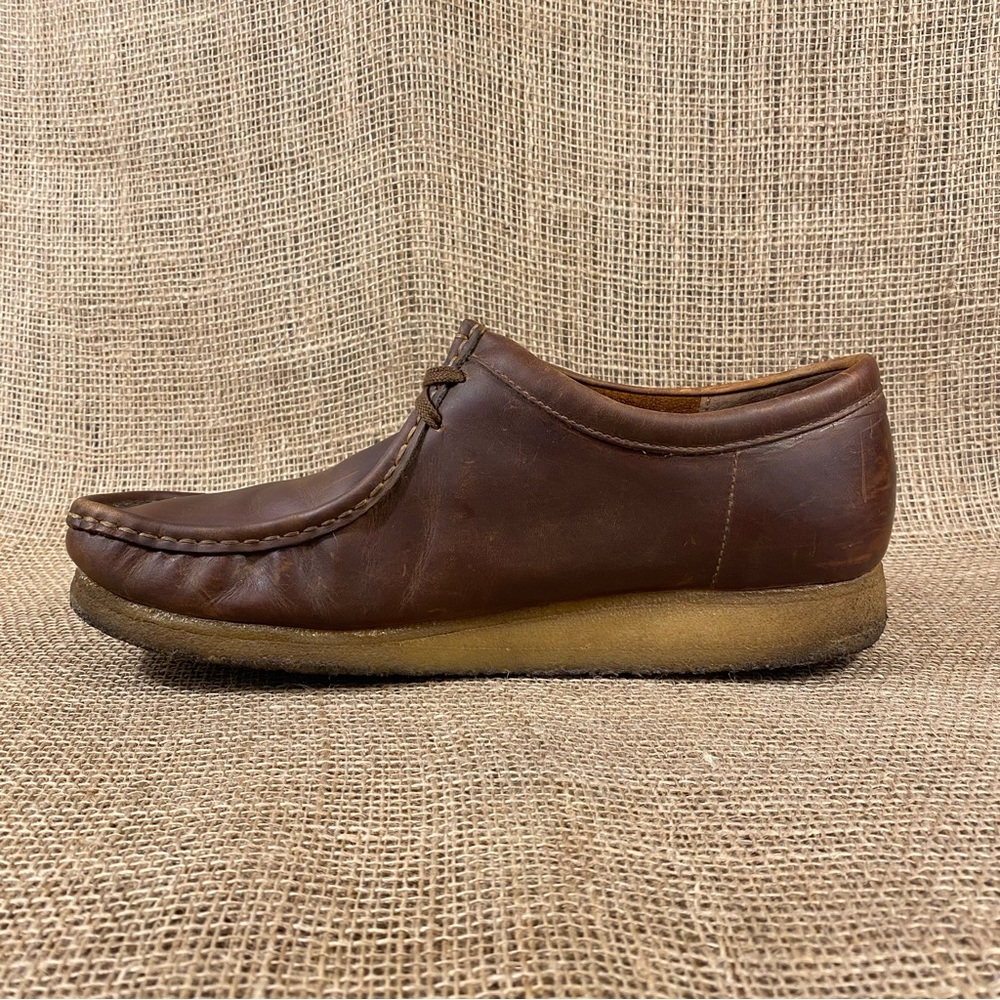 Clarks Wallabies Originals Brown Leather Beeswax Chukka Shoes Size 13 M - Picture 5 of 10
